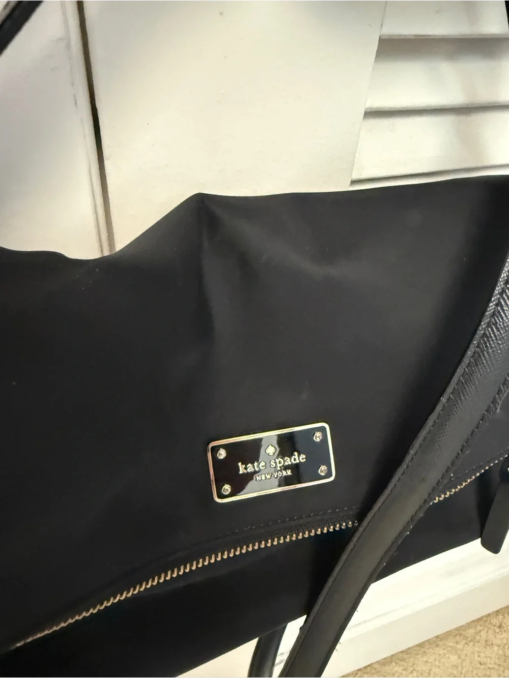 Kate Spade New York Black Nylon Crossbody Shoulder Bag Convertible Purse